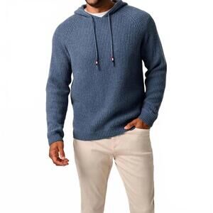 NEW JOHNNIE-O sami merino wool sweater hoodie in wake